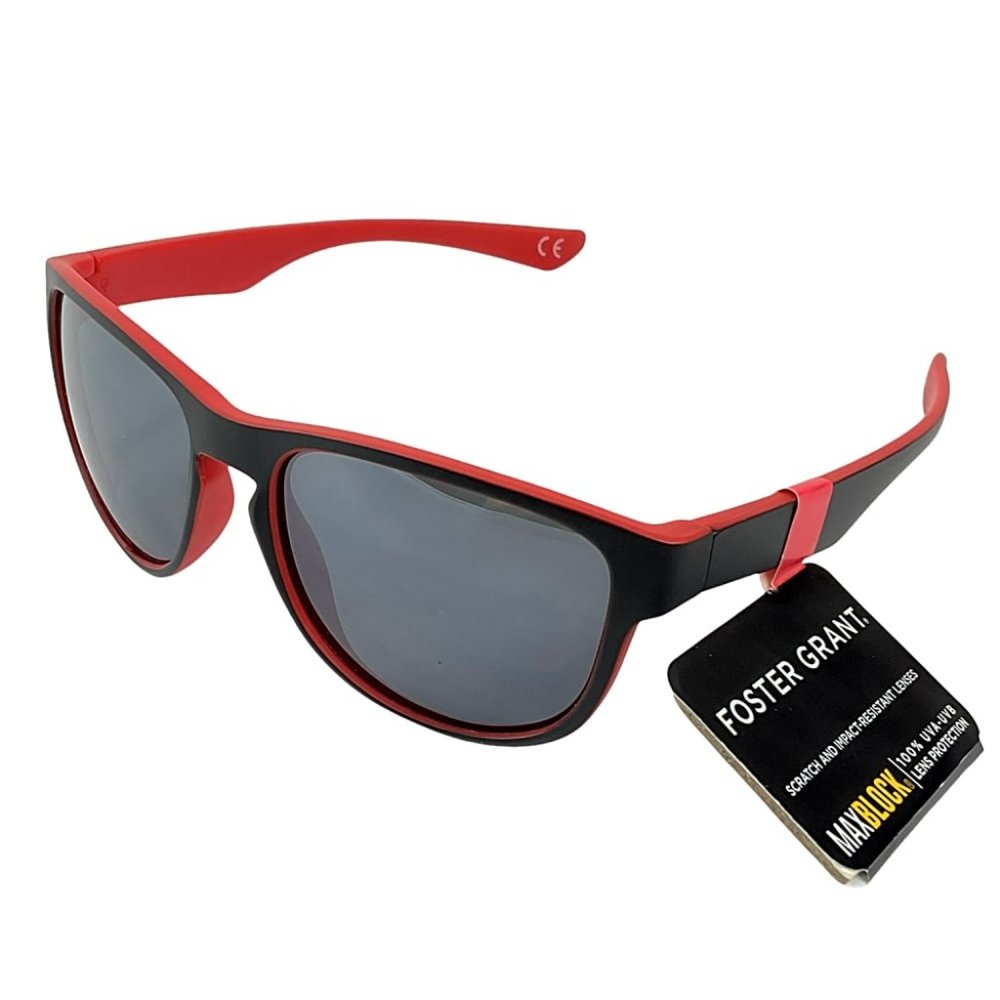 Foster Grant Sunglasses Max Block Red and Black - Picture 3 of 5